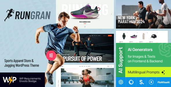 Run Gran v1.1.5 - Sports Apparel & Gear Store WordPress Theme