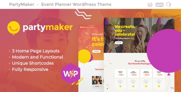 PartyMaker v1.1.9 - Event Planner & Wedding Agency WordPress Theme
