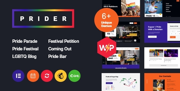 Prider v1.0.9 - LGBT & Gay Rights Festival WordPress Theme + Bar