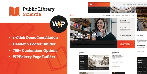 Scientia v1.0.6.1 - Public Library & Book Store Education WordPress Theme