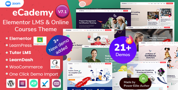 eCademy v5.9 - Elementor LMS & Online Courses Theme