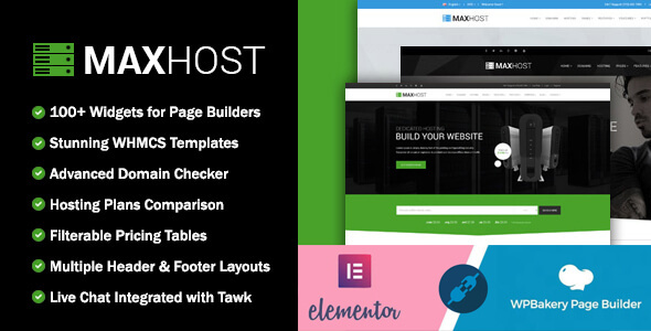MaxHost v9.6.0 - Web Hosting, WHMCS and Corporate Business WordPress Theme with WooCommerce
