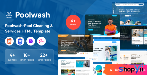 Poolwash - Pool Cleaning & Services HTML Template
