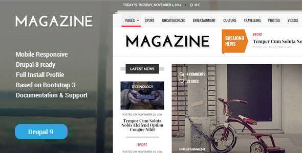 Gazeta v1.6 - News & Magazine Drupal 9 Theme