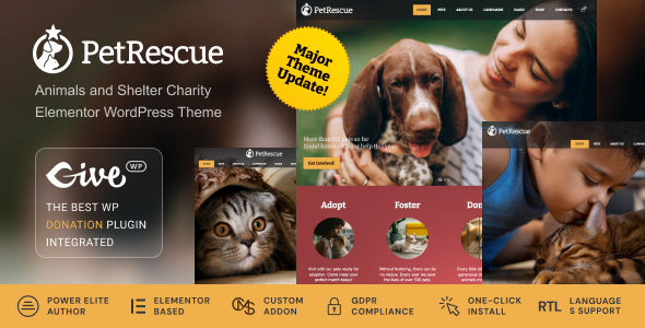 Pet Rescue v1.3.9 - Animals and Shelter Charity WP Theme
