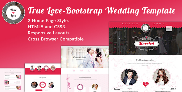 True Love - Bootstrap Wedding Template