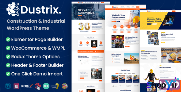 Dustrix v1.5.0 - Construction and Industry WordPress Theme