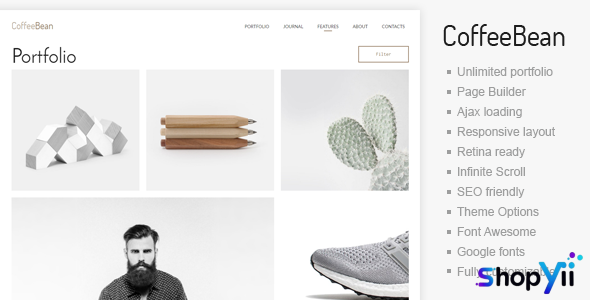 CoffeeBean v1.20 - Easy & Simple Portfolio for Freelancers, Studios and Photographers
