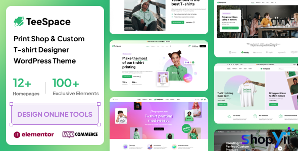 TeeSpace v1.1.4 - Print Custom T-shirt Designer WordPress theme