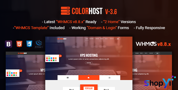 ColorHost v3.5 - Responsive HTML5 Web Hosting and WHMCS Template