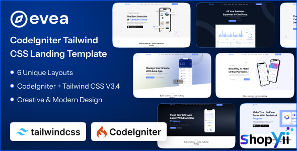 Evea - CodeIgniter App Landing Page Template