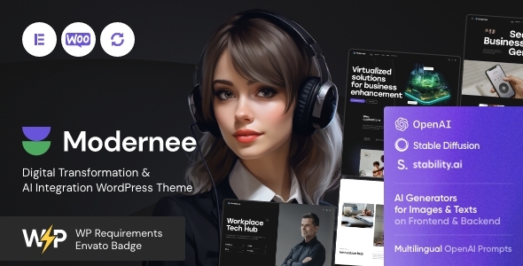 Modernee v1.6 - AI Company & Digital Agency WordPress Theme