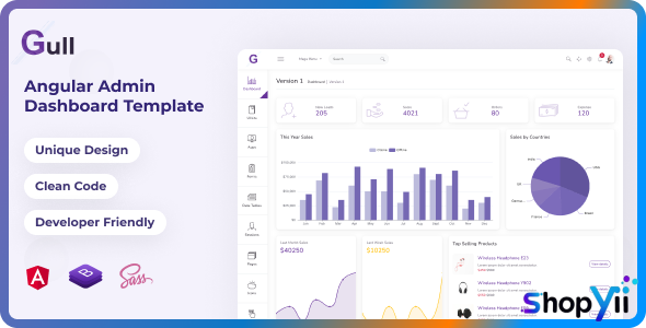 Gull - Angular 19+ Admin Dashboard Template - 8 June 2025