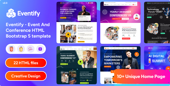 Eventify v2.1.0 - Event & Conference HTML Bootstrap 5 template