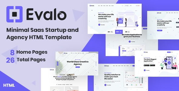 Evalo v1.0 - Minimal SaaS Startup & Agency Html Template