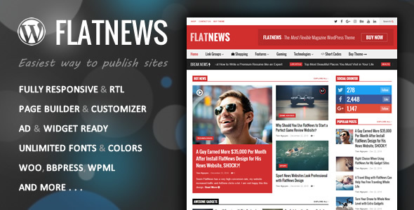 FlatNews v6.1 – Responsive Magazine WordPress Theme