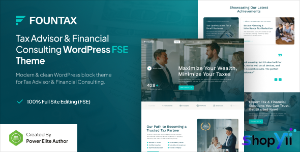 Fountax v1.0.1 – Tax Advisor & Financial Consulting FSE WordPress Theme