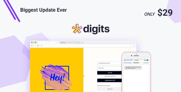 Digits 8.6.1 + Addons – WordPress Mobile Phone Number OTP Signup and Login Form