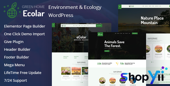 Ecolar v2.0.1 - Environment & Ecology WordPress Theme