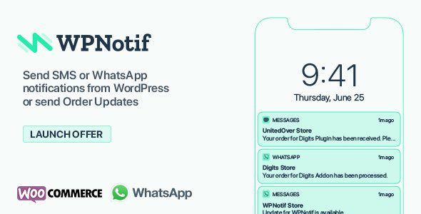 WPNotif 3.1.3.1 – WordPress SMS & WhatsApp Message Notifications